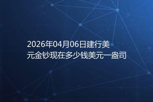 2026年04月06日建行美元金钞现在多少钱美元一盎司