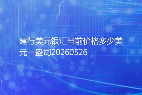 建行美元银汇当前价格多少美元一盎司20260526
