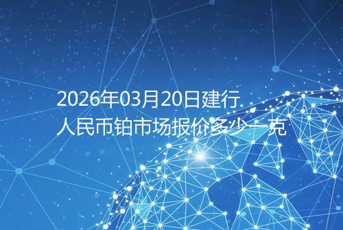2026年03月20日建行人民币铂市场报价多少一克