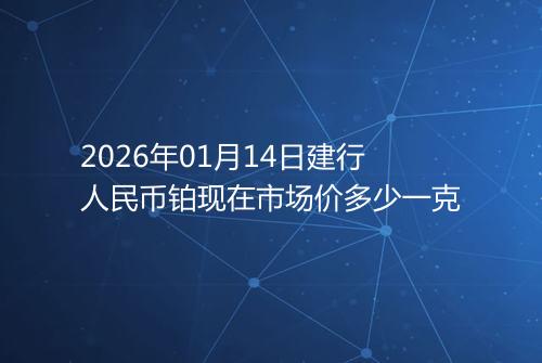 2026年01月14日建行人民币铂现在市场价多少一克