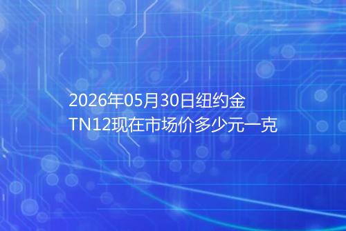 2026年05月30日纽约金TN12现在市场价多少元一克
