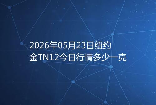 2026年05月23日纽约金TN12今日行情多少一克