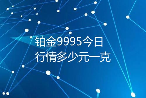 铂金9995今日行情多少元一克