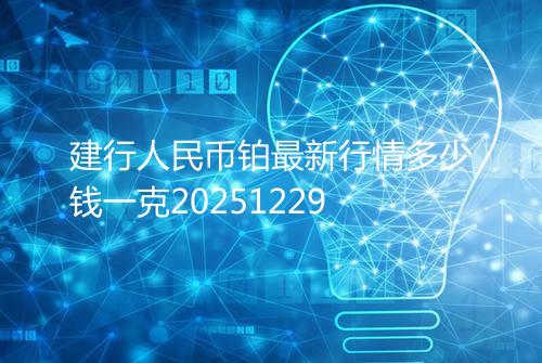 建行人民币铂最新行情多少钱一克20251229