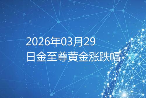 2026年03月29日金至尊黄金涨跌幅