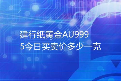 建行纸黄金AU9995今日买卖价多少一克