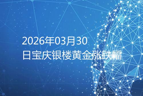 2026年03月30日宝庆银楼黄金涨跌幅