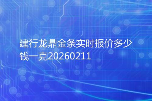 建行龙鼎金条实时报价多少钱一克20260211