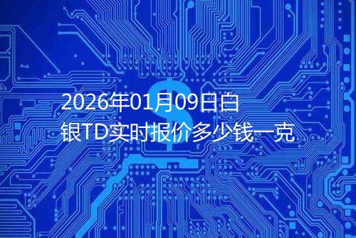 2026年01月09日白银TD实时报价多少钱一克