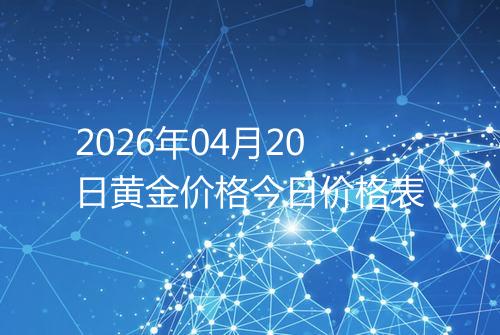 2026年04月20日黄金价格今日价格表