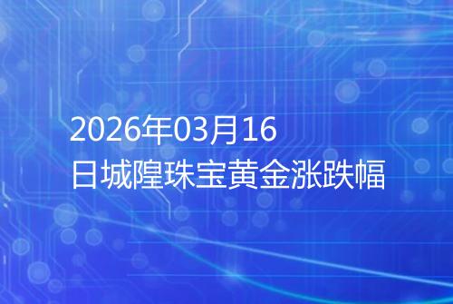 2026年03月16日城隍珠宝黄金涨跌幅