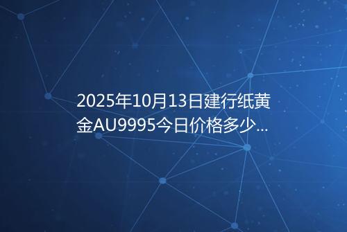 2025年10月13日建行纸黄金AU9995今日价格多少元一克