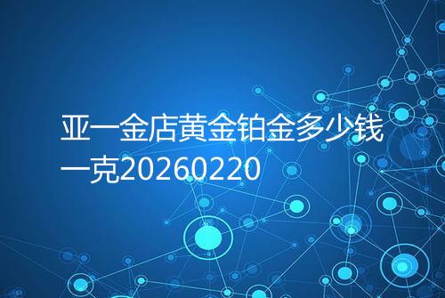 亚一金店黄金铂金多少钱一克20260220
