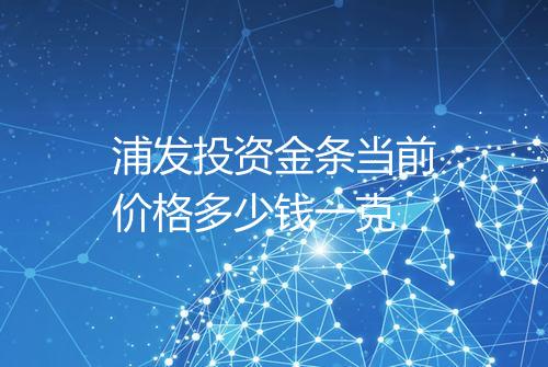 浦发投资金条当前价格多少钱一克