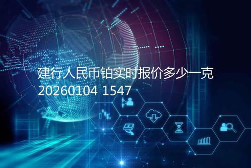 建行人民币铂实时报价多少一克20260104 1547