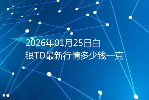 2026年01月25日白银TD最新行情多少钱一克