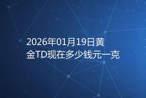 2026年01月19日黄金TD现在多少钱元一克