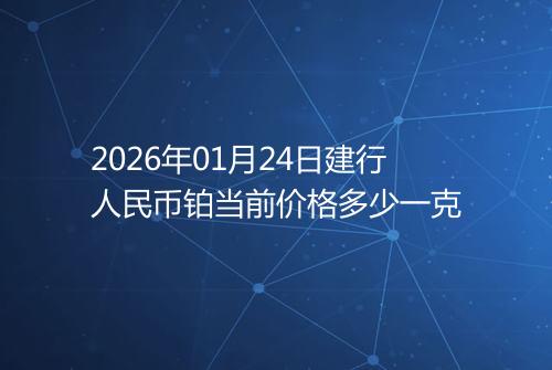 2026年01月24日建行人民币铂当前价格多少一克