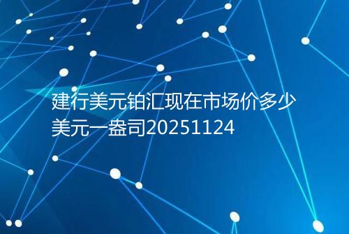 建行美元铂汇现在市场价多少美元一盎司20251124