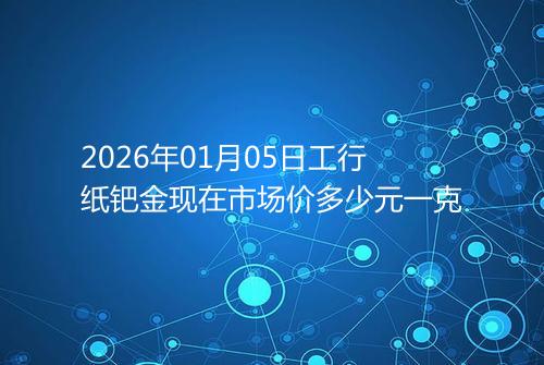 2026年01月05日工行纸钯金现在市场价多少元一克