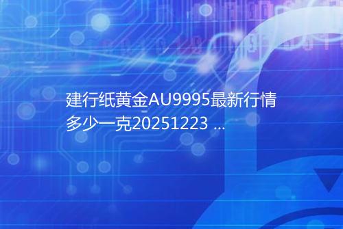 建行纸黄金AU9995最新行情多少一克20251223 1418