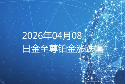 2026年04月08日金至尊铂金涨跌幅