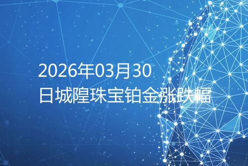 2026年03月30日城隍珠宝铂金涨跌幅
