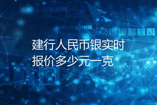 建行人民币银实时报价多少元一克