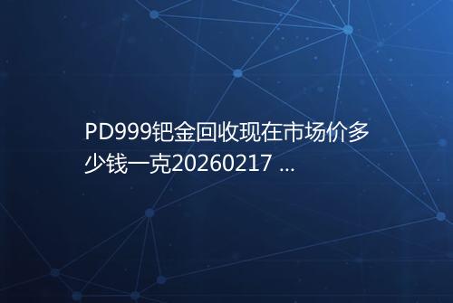 PD999钯金回收现在市场价多少钱一克20260217 2020