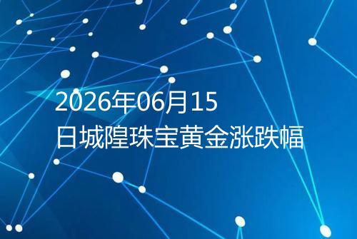 2026年06月15日城隍珠宝黄金涨跌幅