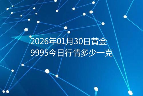 2026年01月30日黄金9995今日行情多少一克