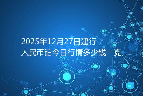 2025年12月27日建行人民币铂今日行情多少钱一克