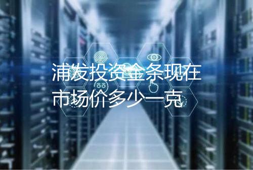 浦发投资金条现在市场价多少一克