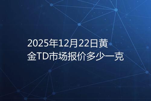 2025年12月22日黄金TD市场报价多少一克