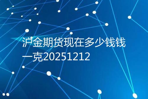 沪金期货现在多少钱钱一克20251212