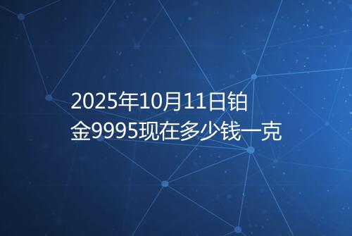 2025年10月11日铂金9995现在多少钱一克