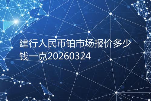 建行人民币铂市场报价多少钱一克20260324