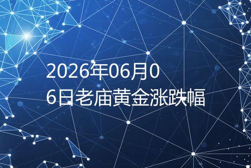 2026年06月06日老庙黄金涨跌幅