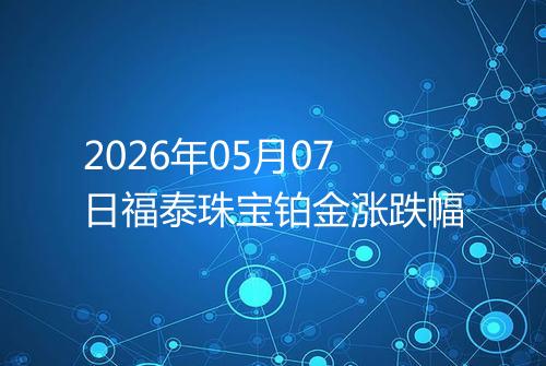 2026年05月07日福泰珠宝铂金涨跌幅