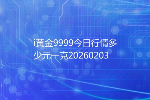 i黄金9999今日行情多少元一克20260203