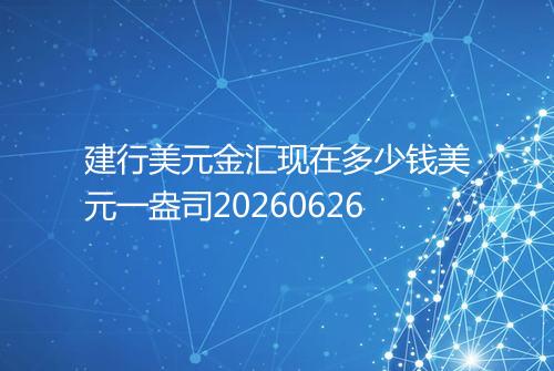 建行美元金汇现在多少钱美元一盎司20260626