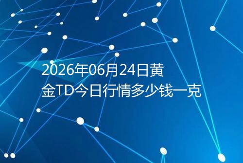 2026年06月24日黄金TD今日行情多少钱一克