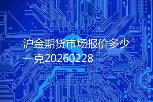 沪金期货市场报价多少一克20260228