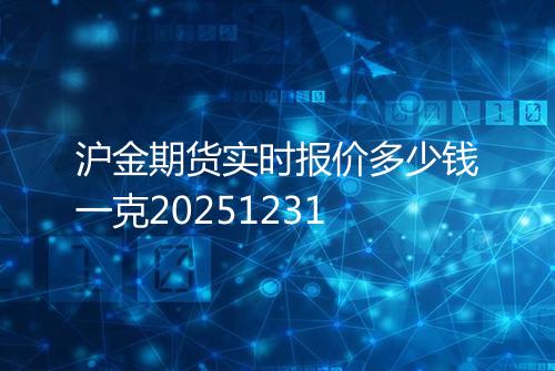 沪金期货实时报价多少钱一克20251231