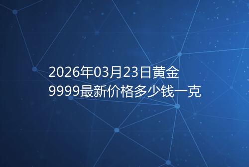 2026年03月23日黄金9999最新价格多少钱一克