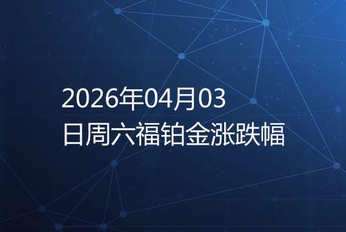 2026年04月03日周六福铂金涨跌幅