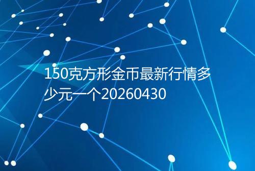 150克方形金币最新行情多少元一个20260430