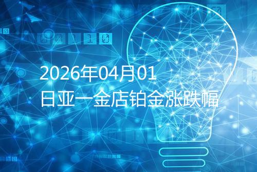 2026年04月01日亚一金店铂金涨跌幅