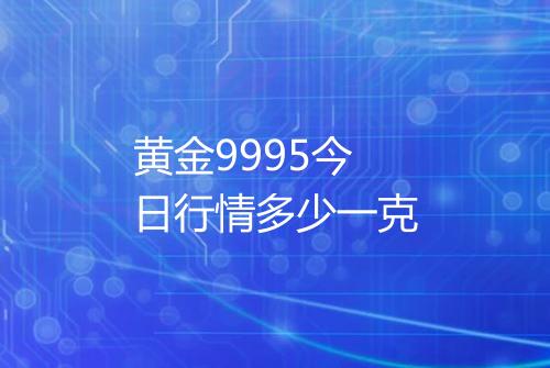黄金9995今日行情多少一克