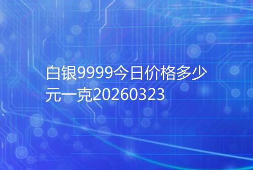 白银9999今日价格多少元一克20260323